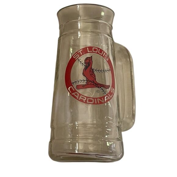 VTG St. Louis Cardinals MLB Clear Glass Beer Stein Mug Barware Central Division - Picture 2 of 6